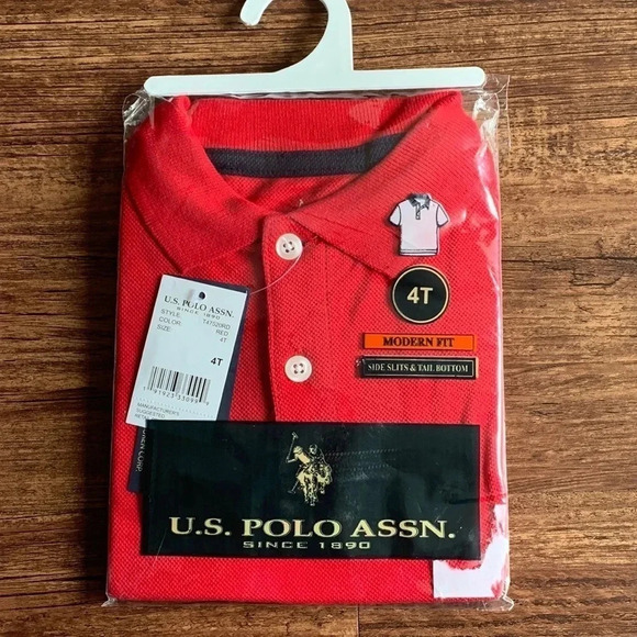 US Polo Toddler School Uniform Polo Shirt Red - Picture 1 of 6
